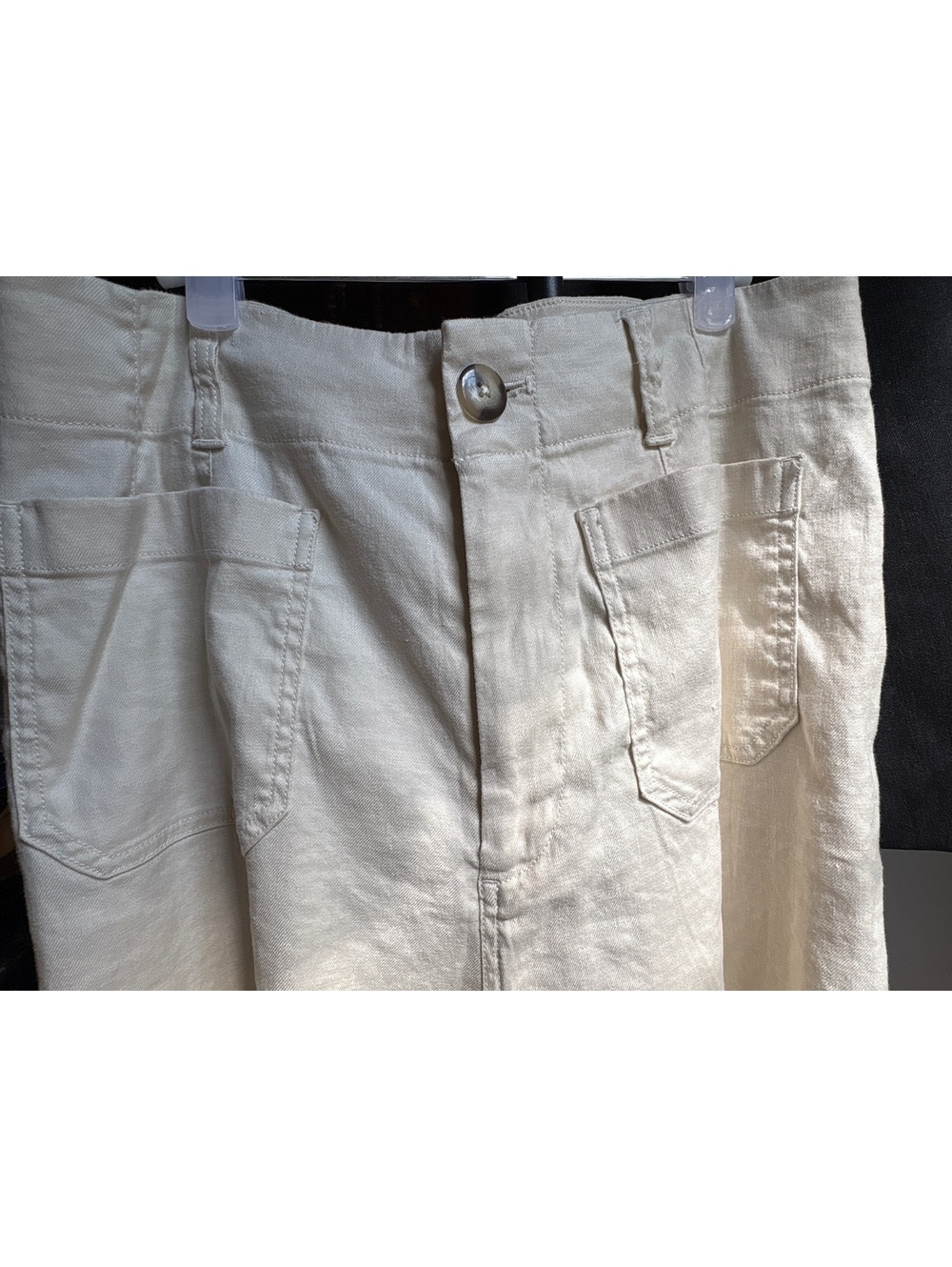Maeve for Anthropologie Collette Cream Linen Pants 31 - Picture 3 of 7